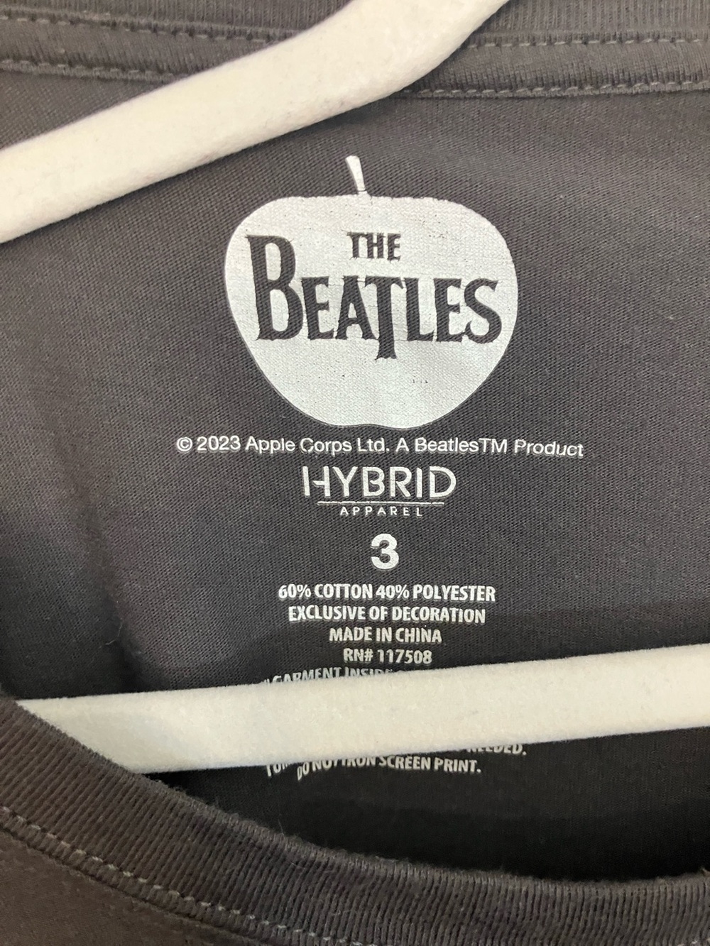 Hybrid Apparel Asphalt Tee with Floral 'The Beatles' Embroidery Logo - Picture 3 of 3